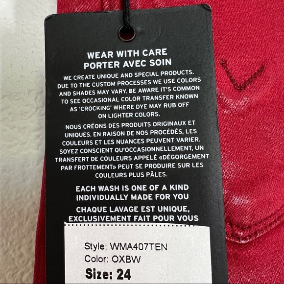 NWT Hudson Nico Mid-Rise Coated Super-Skinny Ankle Jeans Cabernet Size 24 - Picture 10 of 12